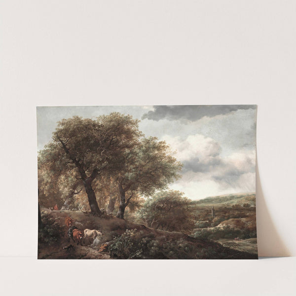 Wooded Hillside with Cattle by Anonymous