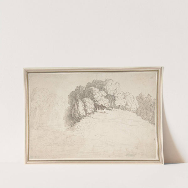 Wooded hillside with deer by Thomas Rowlandson