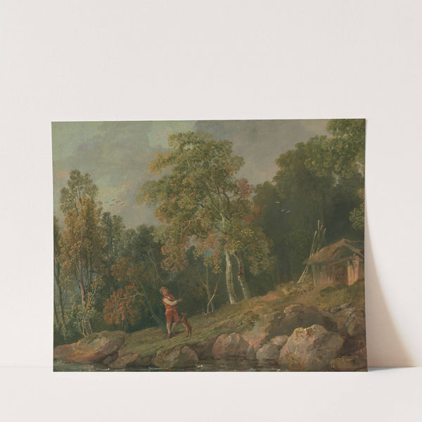 Wooded Landscape with a Boy and his Dog by George Barret