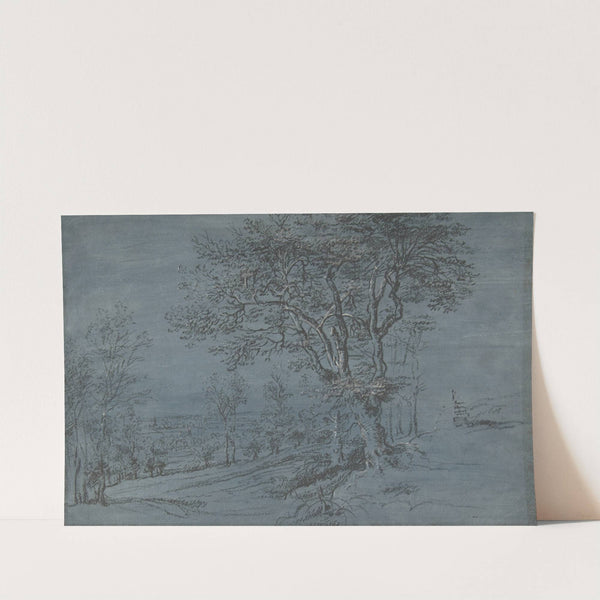 Wooded Landscape with a House by a River by Lucas van Uden
