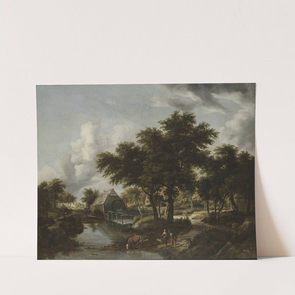 Wooded Landscape with a Watermill (1663) by Meindert Hobbema
