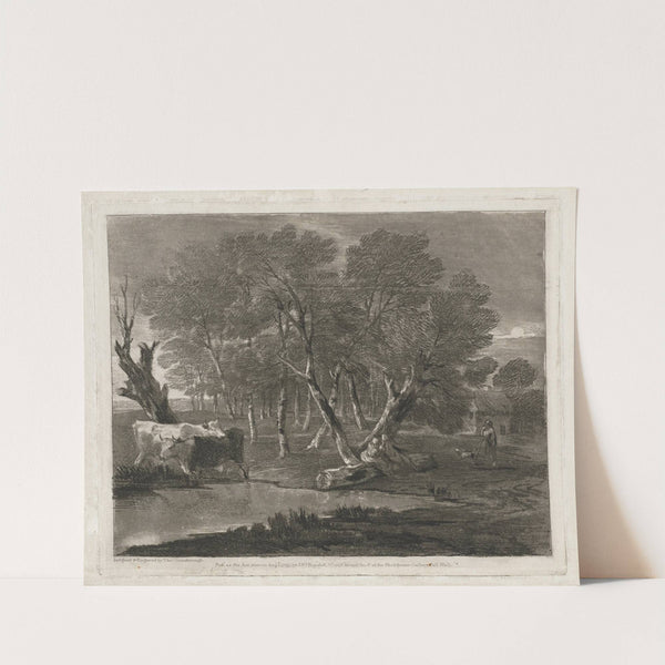 Wooded Landscape with Cows beside a Pool, Figures and Cottage (1797) by Thomas Gainsborough