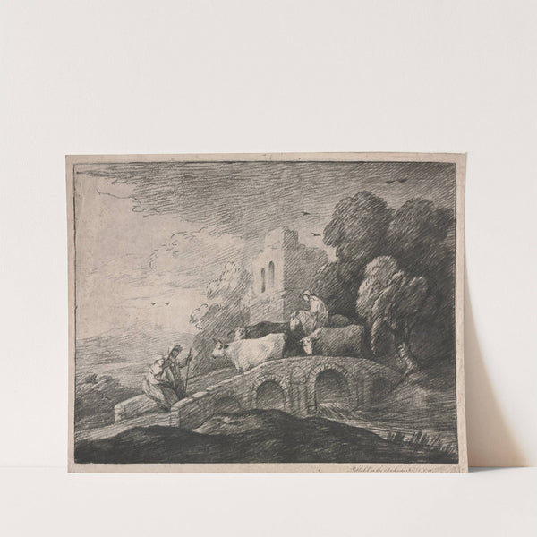 Wooded Landscape with Herdsmen Driving Cattle (1779–1780) by Thomas Gainsborough