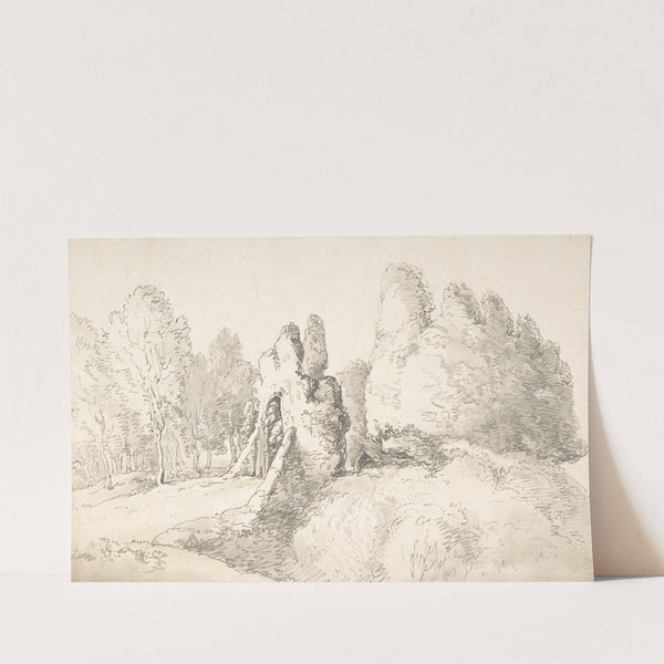 Wooded Landscape with Ruins by Thomas Rowlandson