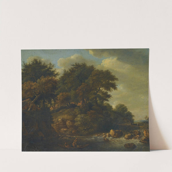 Wooded Landscape With Waterfall by Isaac Koene