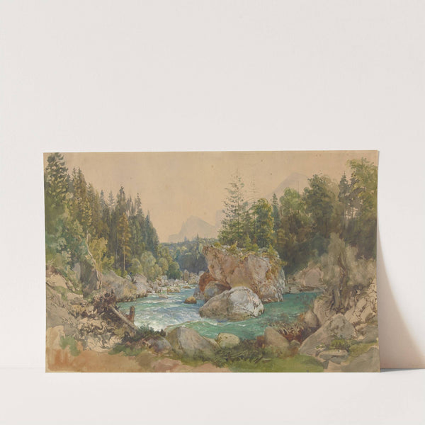 Wooded River Landscape in the Alps by Thomas Ender