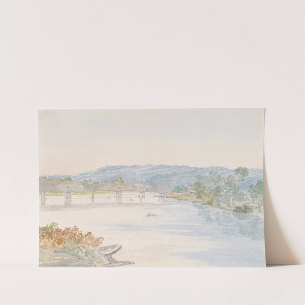 Wooden bridge on the Mohawk River, Schenectady U.S. July 20th 1846 by Michael Seymour