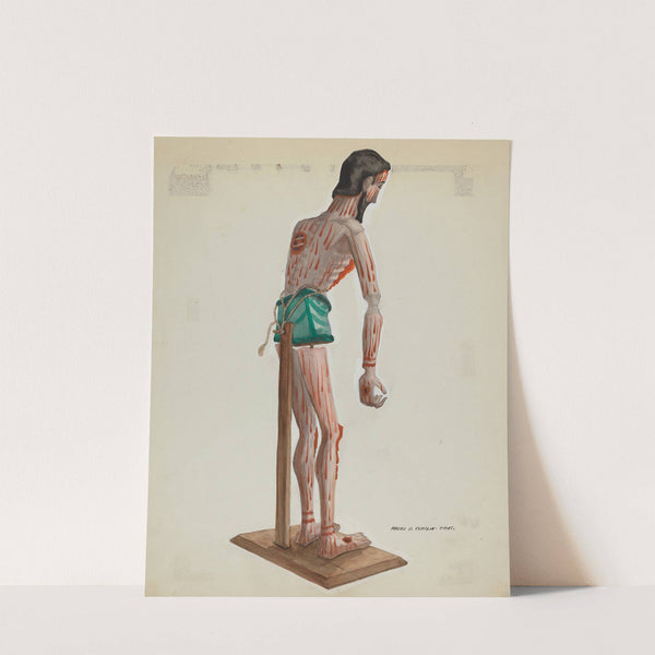 Wooden Christo, Painted (Side view) by Majel G. Claflin