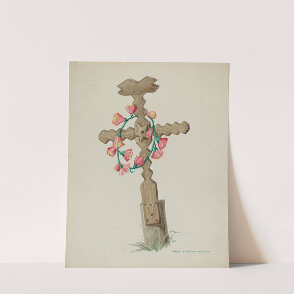 Wooden Cross used as Headstone (Hand Made) by Majel G. Claflin