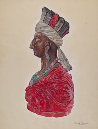 Wooden Indian Bust