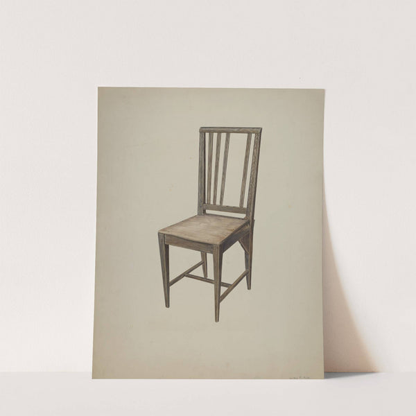 Wooden Straight Chair (c. 1938) by Wilbur M Rice