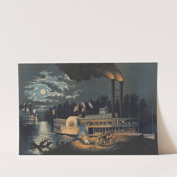 Wooding Up on the Mississippi by Frances Flora Bond Palmer