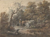 Woodland Scene with a Peasant, a Horse, and a Cart