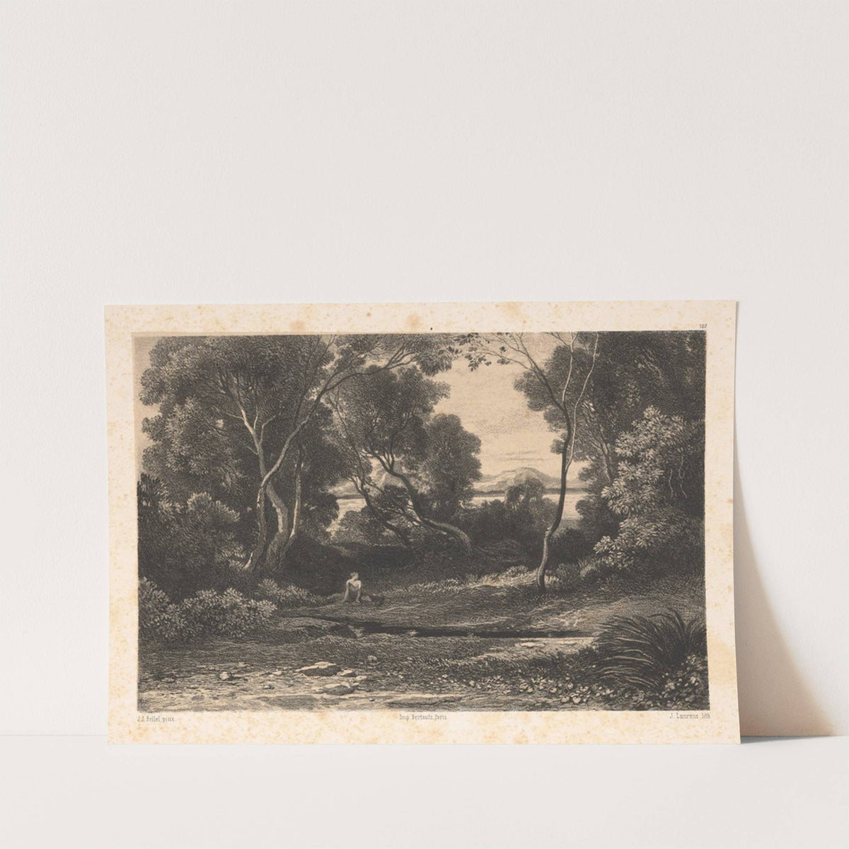 Woodland with nymph by Jean-Joseph-François Bellel