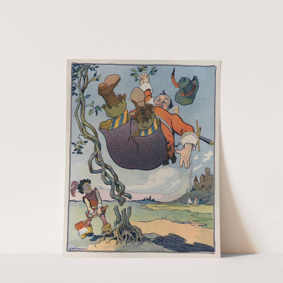 Woodrow and the bean-stalk (1912) by Louis Glackens
