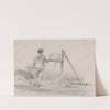 Worker, perhaps a mason or hod carrier, seen from behind (1840-1860) by James Fuller Queen