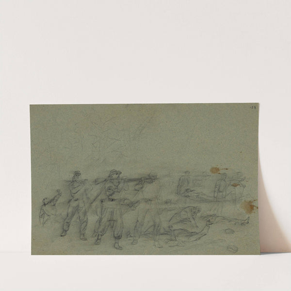 Wounded being carried away by Alfred Rudolph Waud