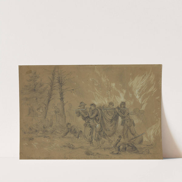 Wounded escaping from the burning woods of the Wilderness by Alfred Rudolph Waud