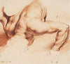 Wrestlers. Antique sculpture group. Lower figure