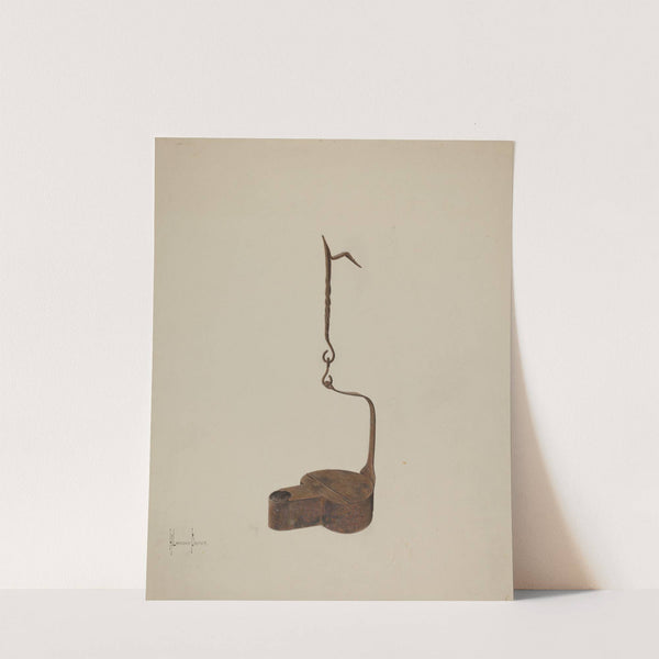 Wrought Iron Betty Lamp by H. Langden Brown