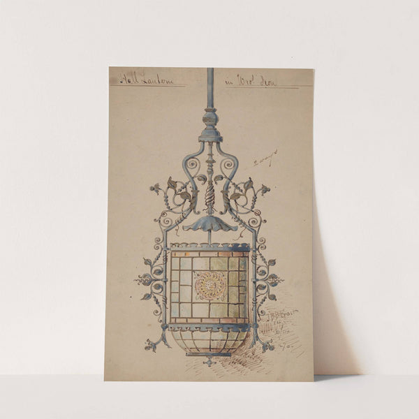 Wrought Iron Hall Lantern Design by J. B. B. Frost