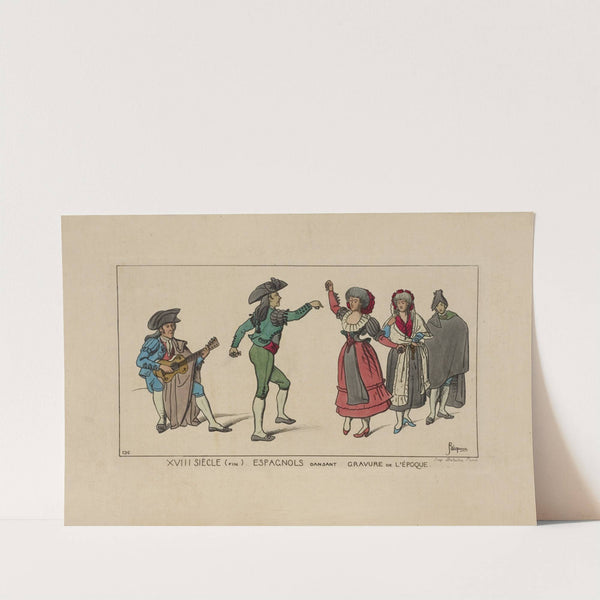 XVIII siècle (fin). Espagnols dansant. Gravure de l'époque. by Raphaël Jacquemin