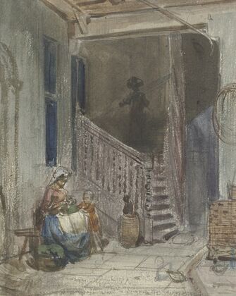 Yard with staircase