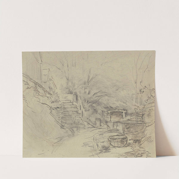 Yard with stairs by Anton Burger