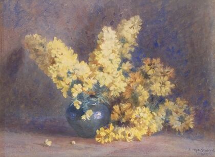 Yellow blossom and rosemary