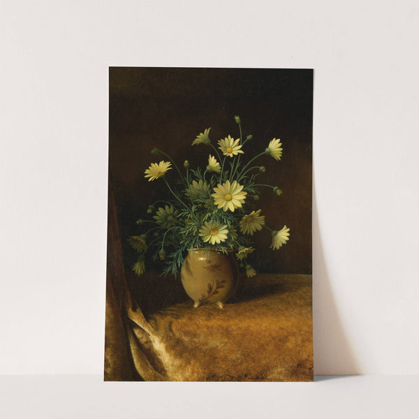 Yellow Daisies in a Brown Bowl (circa 1883-95) by Martin Johnson Heade