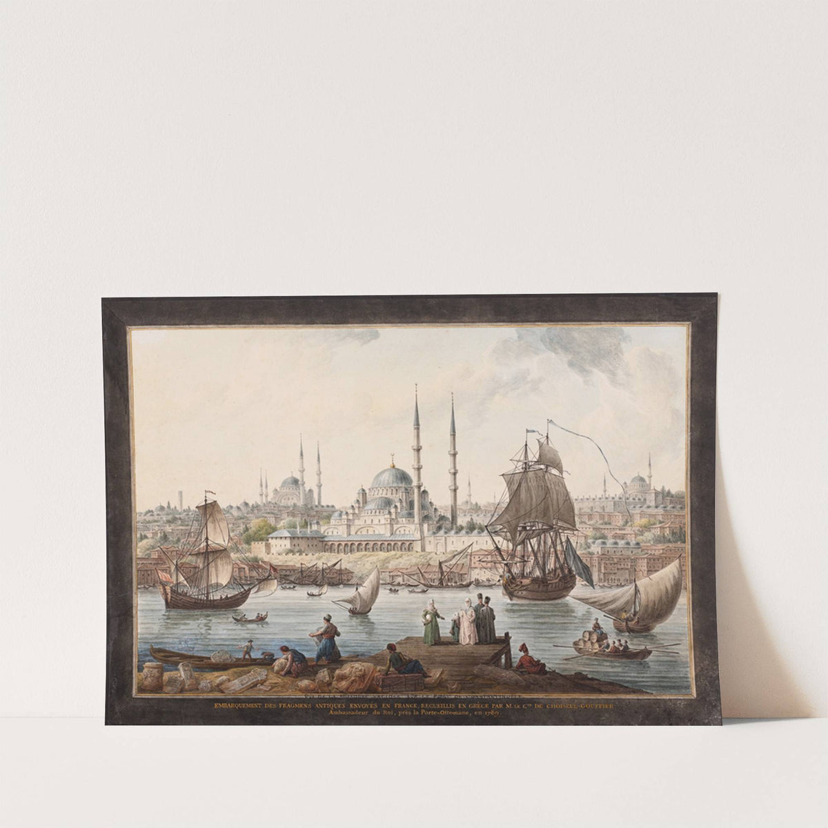Yeni Camii and The Port of İstanbul by Jean-Baptiste Hilaire