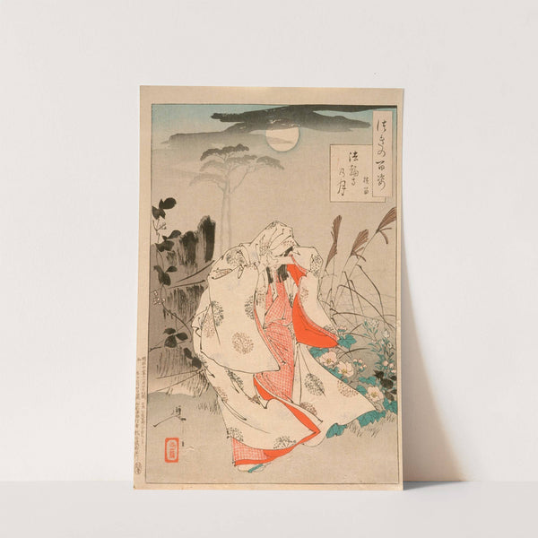Yokobue Waiting from Takiguchi Tokiyori by Moonlight at Hōrinji by Tsukioka Yoshitoshi