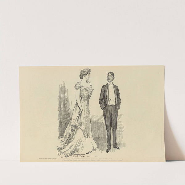 ‘You have been very successful with the girls—what is your rule in making love to one’. (1900-1905) by Charles Dana Gibson