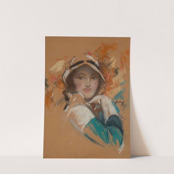 Young Beauty in Bonnet by Harrison Fisher