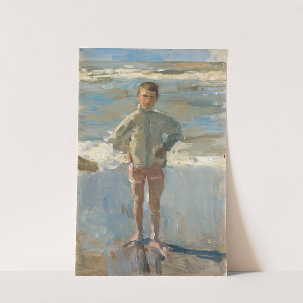 Young boy on a beach by Isaac Israëls