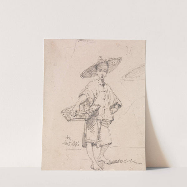 Young Coolie with a Basket by George Chinnery