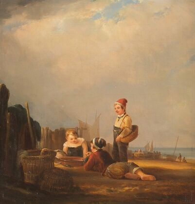 Young fisher playing with the catch