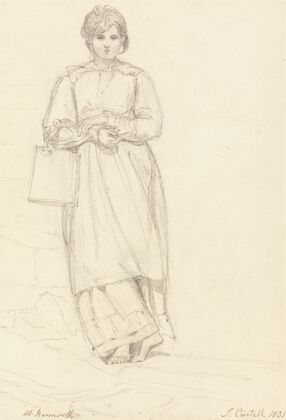 Young Girl Holding a Milk Can