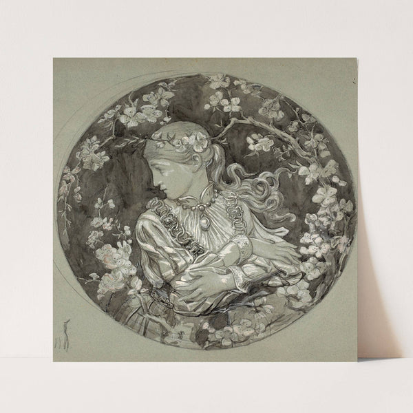 Young girl in profile by Marie Bracquemond