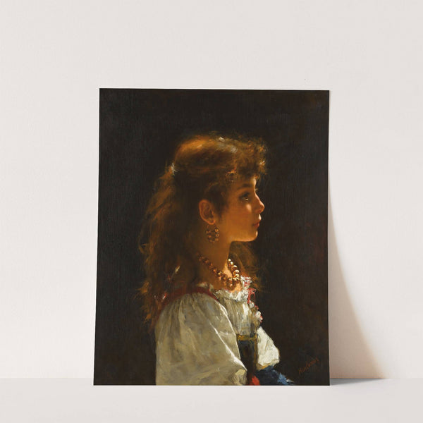 Young Girl in Profile by Alexei Harlamoff