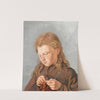 Young Girl Knitting by Pericles Pantazis