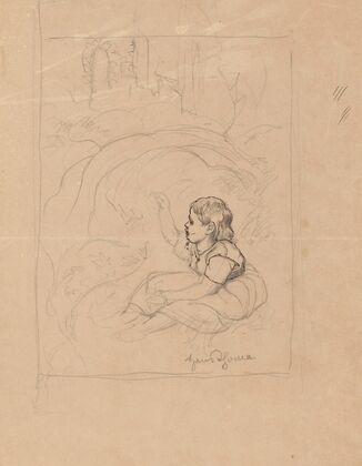 Young Girl Sitting Under a Bush (1900)