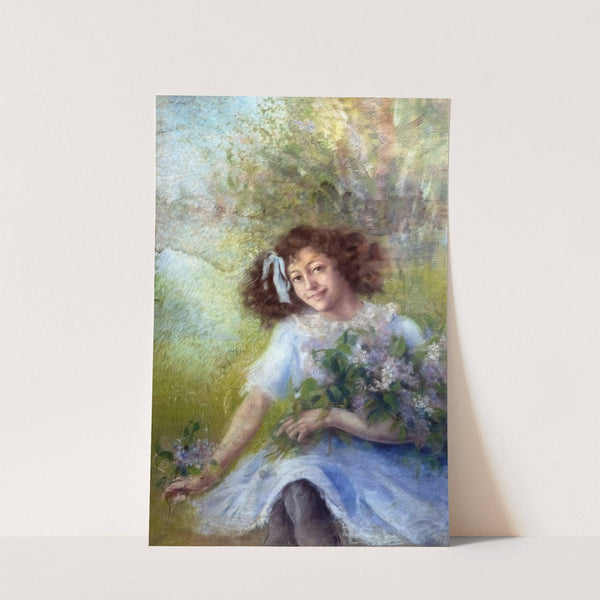 Young girl with bouquet by Luce Boyals