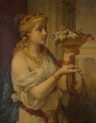Young girl with flowers