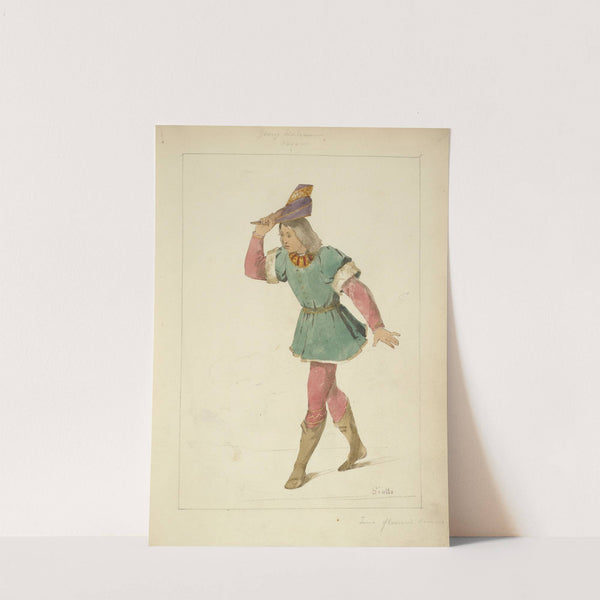 Young Italian, 1400; Tunic flowered damask by Stewart Watson