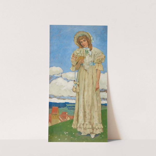 Young Lady With Fan by Sigismund Righini