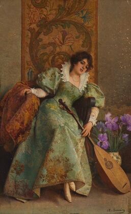 Young lady with lute
