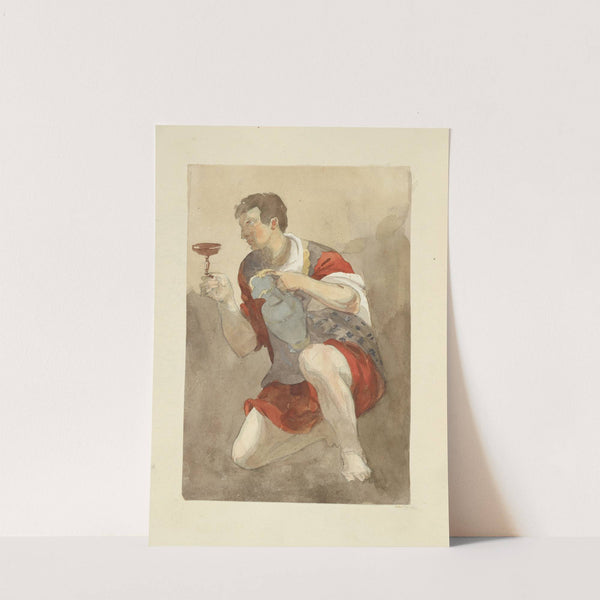 Young man in toga, with pitcher and wine glass by Stewart Watson