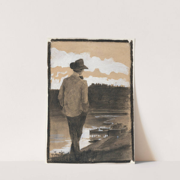 Young Man on a Riverbank by Umberto Boccioni