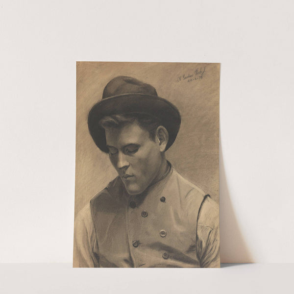 Young Man with Hat by Gustav Wentzel